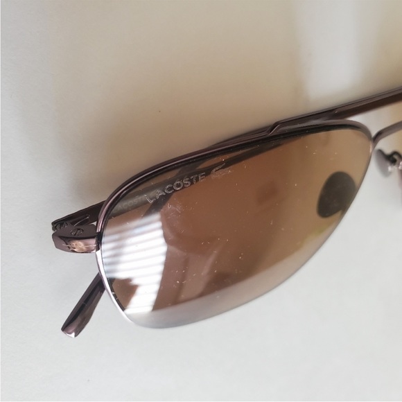 Authentic Lacoste L201SPC 033 54 Brown Metal Sunglasses - Picture 9 of 9